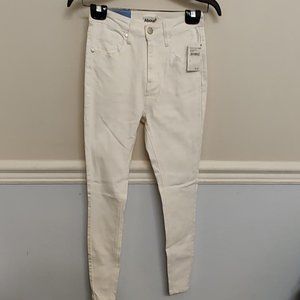 Abound girl's white 5 pocket denim pants nwt
